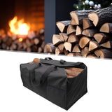 Maxbell Firewood Holder for Camping BBQ Barbecue with Handles Fireplace Wood Carrier black