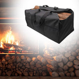 Maxbell Firewood Holder for Camping BBQ Barbecue with Handles Fireplace Wood Carrier black