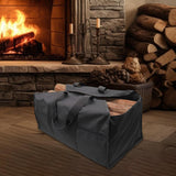 Maxbell Firewood Holder for Camping BBQ Barbecue with Handles Fireplace Wood Carrier black