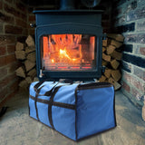 Maxbell Firewood Holder for Camping BBQ Barbecue with Handles Fireplace Wood Carrier blue