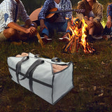 Maxbell Firewood Holder for Camping BBQ Barbecue with Handles Fireplace Wood Carrier grey