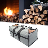 Maxbell Firewood Holder for Camping BBQ Barbecue with Handles Fireplace Wood Carrier grey