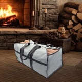 Maxbell Firewood Holder for Camping BBQ Barbecue with Handles Fireplace Wood Carrier grey
