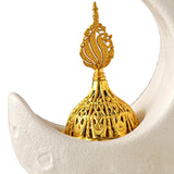 Maxbell Moon Incense Burner Desktop Moon Sculpture for Yoga Office Decor Accessories White
