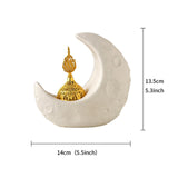 Maxbell Moon Incense Burner Desktop Moon Sculpture for Yoga Office Decor Accessories White