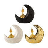 Maxbell Moon Incense Burner Desktop Moon Sculpture for Yoga Office Decor Accessories White