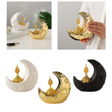 Maxbell Moon Incense Burner Desktop Moon Sculpture for Yoga Office Decor Accessories White
