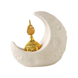 Maxbell Moon Incense Burner Desktop Moon Sculpture for Yoga Office Decor Accessories White