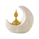 Maxbell Moon Incense Burner Desktop Moon Sculpture for Yoga Office Decor Accessories White