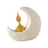 Maxbell Moon Incense Burner Desktop Moon Sculpture for Yoga Office Decor Accessories White