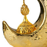 Maxbell Moon Incense Burner Desktop Moon Sculpture for Yoga Office Decor Accessories Gold