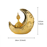 Maxbell Moon Incense Burner Desktop Moon Sculpture for Yoga Office Decor Accessories Gold