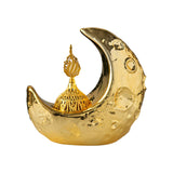 Maxbell Moon Incense Burner Desktop Moon Sculpture for Yoga Office Decor Accessories Gold