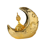 Maxbell Moon Incense Burner Desktop Moon Sculpture for Yoga Office Decor Accessories Gold