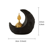 Maxbell Moon Incense Burner Desktop Moon Sculpture for Yoga Office Decor Accessories Black