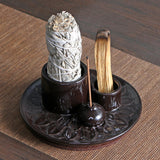 Maxbell 4 in 1 Incense Burner Candles Holder Desk Meditation Sage Palo Santo Holder