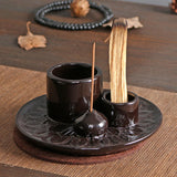 Maxbell 4 in 1 Incense Burner Candles Holder Desk Meditation Sage Palo Santo Holder