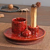 Maxbell 4 in 1 Incense Burner Candles Holder Desk Meditation Sage Palo Santo Holder