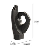 Maxbell Hand Statue Abstract Art Finger Sculpture Decor for Shelf TV Cabinet Bedroom Style A