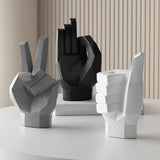 Maxbell Hand Statue Abstract Art Finger Sculpture Decor for Shelf TV Cabinet Bedroom Style A