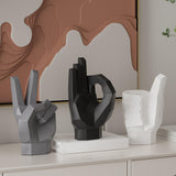 Maxbell Hand Statue Abstract Art Finger Sculpture Decor for Shelf TV Cabinet Bedroom Style A