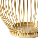 Maxbell Metal Cage Candlestick Hollow Out Candelabra Home Party Pillar Candle Holder 15cmx15cm Golden