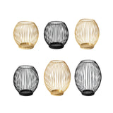 Maxbell Metal Cage Candlestick Hollow Out Candelabra Home Party Pillar Candle Holder 15cmx15cm Golden