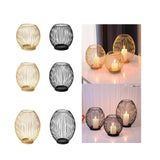 Maxbell Metal Cage Candlestick Hollow Out Candelabra Home Party Pillar Candle Holder 15cmx15cm Golden