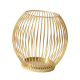 Maxbell Metal Cage Candlestick Hollow Out Candelabra Home Party Pillar Candle Holder 15cmx15cm Golden