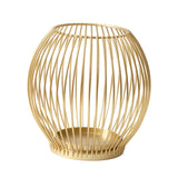 Maxbell Metal Cage Candlestick Hollow Out Candelabra Home Party Pillar Candle Holder 15cmx15cm Golden