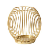 Maxbell Metal Cage Candlestick Hollow Out Candelabra Home Party Pillar Candle Holder 15cmx15cm Golden