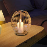 Maxbell Metal Cage Candlestick Hollow Out Candelabra Home Party Pillar Candle Holder 15cmx15cm Golden