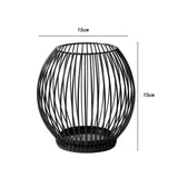 Maxbell Metal Cage Candlestick Hollow Out Candelabra Home Party Pillar Candle Holder 15cmx15cm Black