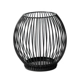 Maxbell Metal Cage Candlestick Hollow Out Candelabra Home Party Pillar Candle Holder 15cmx15cm Black