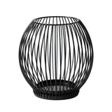 Maxbell Metal Cage Candlestick Hollow Out Candelabra Home Party Pillar Candle Holder 15cmx15cm Black
