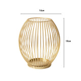 Maxbell Metal Cage Candlestick Hollow Out Candelabra Home Party Pillar Candle Holder 16cmx18cm Golden