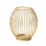 Maxbell Metal Cage Candlestick Hollow Out Candelabra Home Party Pillar Candle Holder 16cmx18cm Golden