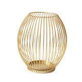 Maxbell Metal Cage Candlestick Hollow Out Candelabra Home Party Pillar Candle Holder 16cmx18cm Golden