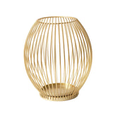 Maxbell Metal Cage Candlestick Hollow Out Candelabra Home Party Pillar Candle Holder 16cmx18cm Golden