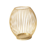 Maxbell Metal Cage Candlestick Hollow Out Candelabra Home Party Pillar Candle Holder 16cmx18cm Golden