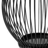 Maxbell Metal Cage Candlestick Hollow Out Candelabra Home Party Pillar Candle Holder 16cmx18cm Black