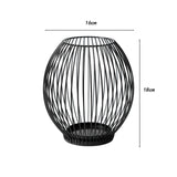 Maxbell Metal Cage Candlestick Hollow Out Candelabra Home Party Pillar Candle Holder 16cmx18cm Black