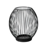 Maxbell Metal Cage Candlestick Hollow Out Candelabra Home Party Pillar Candle Holder 16cmx18cm Black