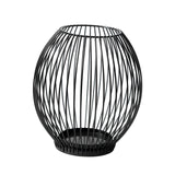 Maxbell Metal Cage Candlestick Hollow Out Candelabra Home Party Pillar Candle Holder 16cmx18cm Black