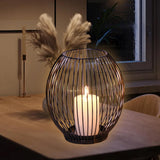 Maxbell Metal Cage Candlestick Hollow Out Candelabra Home Party Pillar Candle Holder 16cmx18cm Black