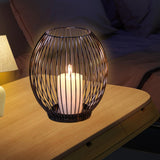 Maxbell Metal Cage Candlestick Hollow Out Candelabra Home Party Pillar Candle Holder 16cmx18cm Black