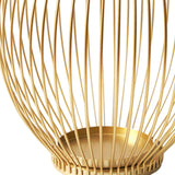 Maxbell Metal Cage Candlestick Hollow Out Candelabra Home Party Pillar Candle Holder 18cmx23cm Golden