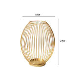 Maxbell Metal Cage Candlestick Hollow Out Candelabra Home Party Pillar Candle Holder 18cmx23cm Golden