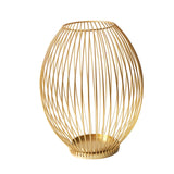 Maxbell Metal Cage Candlestick Hollow Out Candelabra Home Party Pillar Candle Holder 18cmx23cm Golden