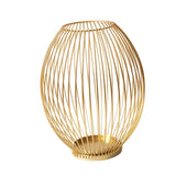 Maxbell Metal Cage Candlestick Hollow Out Candelabra Home Party Pillar Candle Holder 18cmx23cm Golden